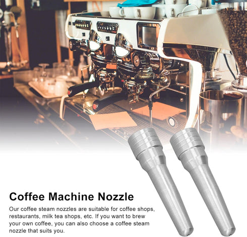 2Pcs Stainless Steel Coffee Machine Steam Nozzle, Suitable for Home Kitchen Cafe Milk Foam