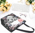 Naanle Day of The Dead Canvas Tote Bag - Large Floral Skull Reusable Cotton Handbag for Shopping, Outdoors