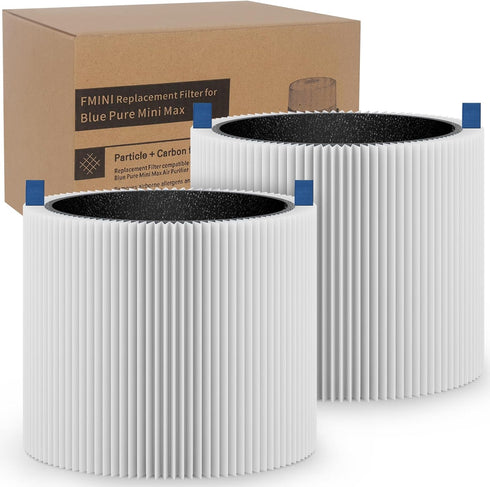 2 Pack Mini Max Filter Replacement for Blueair Blue Pure Mini Max Air Purifier, H13 True HEPA & Activated Carbon Filter