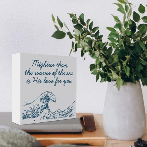 GXLPO 5 5 Inch Christian Nursery Decor Bible Verse Ocean Beach Nursery Decorations for Home Kids Boys Bedroom Ocean