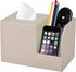 PU Leather Square Tissue Box Cover, MultiFunctional Holder for Tissue and Remote Control, Decorative Desk Organizer for