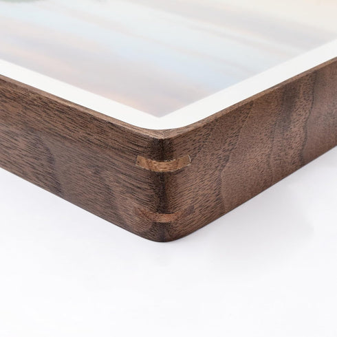 6x6 4x4, Square Picture Frame in Natural Walnut Wood, Solid Wooden Frames matted to Gallery Frames for Wall Mount