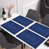 PIGCHCY Washable Vinyl Placemats, Elegant Durable Table Mats Set of 4 (18 x 12 inches, Navy Blue)