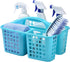 ALINK Plastic Shower Caddy Basket, Portable Divided Cleaning Supply Storage Organizer with Handle, Blue