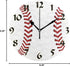 Cute Arabic Numeral Design Baseball Silent Non-Ticking Round Wall Clock, Vintage Design 9.45 Inch