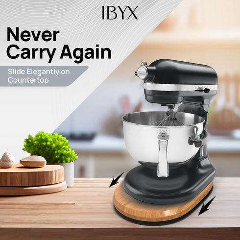 Ibyx Elegant Sliding Tray for Coffee Maker - Heavy Kitchen Appliances, Sturdy, Slides Easily from Under Cabinet
