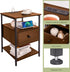 Our Modern Space Wooden Nightstand with Charging Station USB Port and Single Drawer | Bedside Table End Cabinet