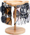 Sunglasses Organizer with 360 Rotating Display, Eyeglasses Rack, Wood Base for 12 Pairs of Eyewear for Desk Dresser