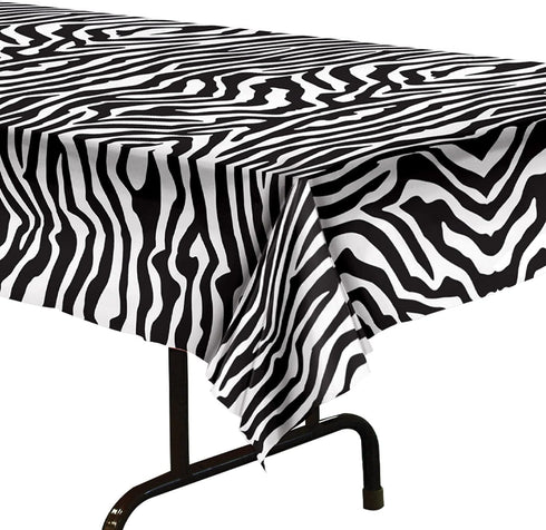 Zebra Print Plastic Tablecover