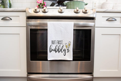 Handmade Funny Kitchen Towel, 100% Cotton Funny Hand Bar Towels for Champagne Celebrations, 28x28 Inch