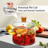 Clear Glass Simmer Pot with Lid, 1.5L 50oz Cooking Potpourri Cookware, Small Soup Pan for Stove Top