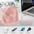 FARADAY USB Desk Fans, 5 Inches Portable Table Fans with 360° Head Rotation, Small Personal Desktop Fan (Pink)