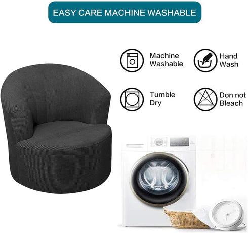 SZJIAHTM Round Club Swivel Barrel Chair Cover Modern Accent Round Club Armchair Slipcover Soft Stretch Chair Covers