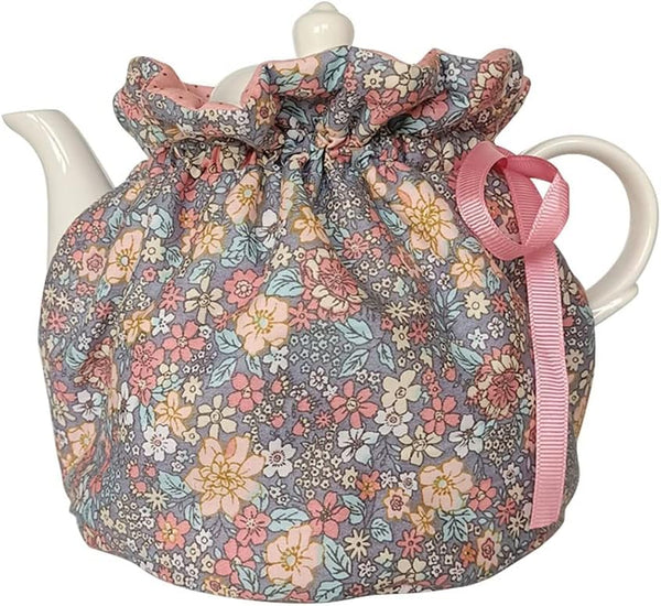 Cotton Tea Cozy, Vintage Garden Style Teapot Cover, Dust Proof Insulated Kettle Quilt for Home Kitchen