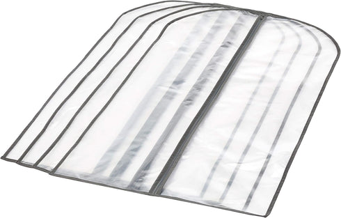 Amazon Basics Zippered Peva Garment Storage Bag, 5-Pack, White