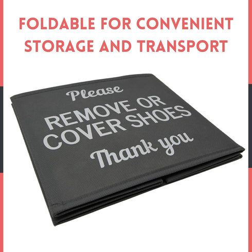 Disposable Shoe Cover Box for Realtor Listings and Open Houses, Please Cover or Remove Shoes Bin (Grey)