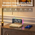 5 1 10W Bedroom Alarm Clock for Heavy Sleepers - in Magnetic Wireless Charger with White Noise Bluetooth Speaker RGB