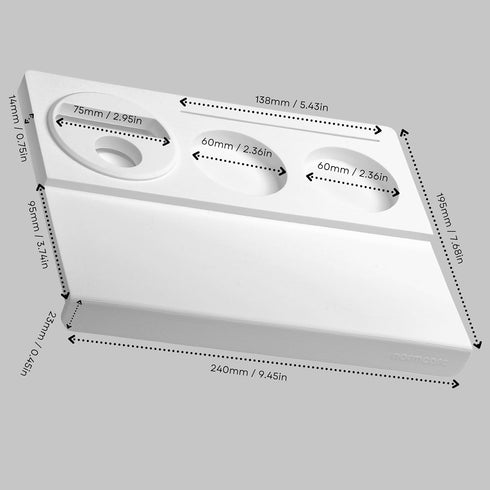 Normcore Corner Tamping Station V3 - Espresso White Silicone Coffee Tamper Mat Holder Pad for Baristas, Food Grade