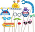 25Pcs Robot Photo Booth Props with Stick, Birthday Theme Selfie Props, Robotics Party Supplies, Kids Photography Backdrop Decorations by KRISTIN PARADISE