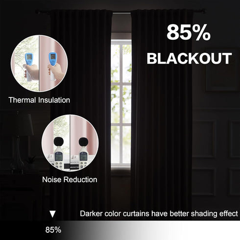 2 70 Inch 70 84 Inch DUALIFE Panels Baby Pink Curtains for Girls Bedroom Wide- Back Tab and Rod Pocket Room Darkening