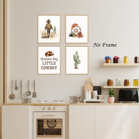 8x10 Set 4 Boat Wades Western Nursery Decor, Cowboy Wall Art Print Posters, Kids Wall Art Unframed