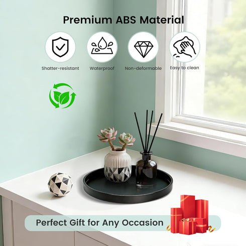 Blaucasa 2 Pack 8" Counter Countertop Bathroom and Vanity Tray, ABS Bathroom Organizer, Coffee Table Decor for Perfume