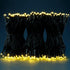 YULETIME 100 ft Warm White LED String Lights with 300 Count, 8 Models Adapter, Black Wire, 5mm Christmas Lights