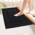 SHACOS Set of 2 Super Soft Black Bathroom Rugs, 32x20 inch Non Slip Washable Microfiber Bath Mats for Shower Tub