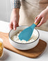 Cooking Spoon and Rice Scooper for Nonstick Cookware, Durable BPA-Free Matte Silicone, Wood Handle for Mixing