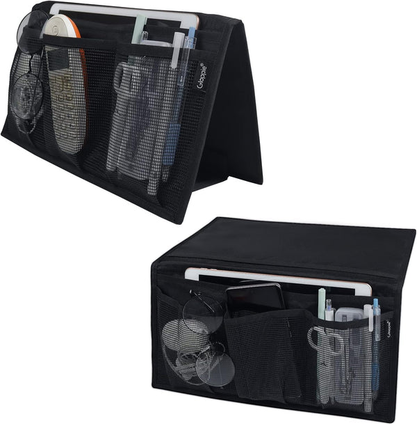 Gloppie Bedside Caddy with Pockets - Table Nightstand & Loft-Bed Organizer -
