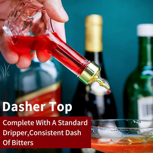 SuproBarware Bitters Bottle Set of 2 Glass Dash Bottle with Dasher Top, 1.7oz Professional Bar Tool for Home Bar