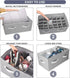 Moteph Shoe Organizer for Closet, Large Grey Shoe Storage with Clear Cover & Adjustable Dividers for 24 Pairs