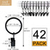 42 Pack Curtain Rings with Clips - 1.26" Interior Diameter Metal Drapery Rings Compatible with 1 inch Rods (Black)