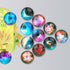 Starry Sky Pattern Refrigerator Magnets, 16 Pack, 1.35 Inches Diameter, Best Housewarming Gift