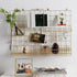 Metal Mesh Wall Grid Panel Hanging Basket, Decorative Desk Storage Organizer for Office, Set of 5, Gold