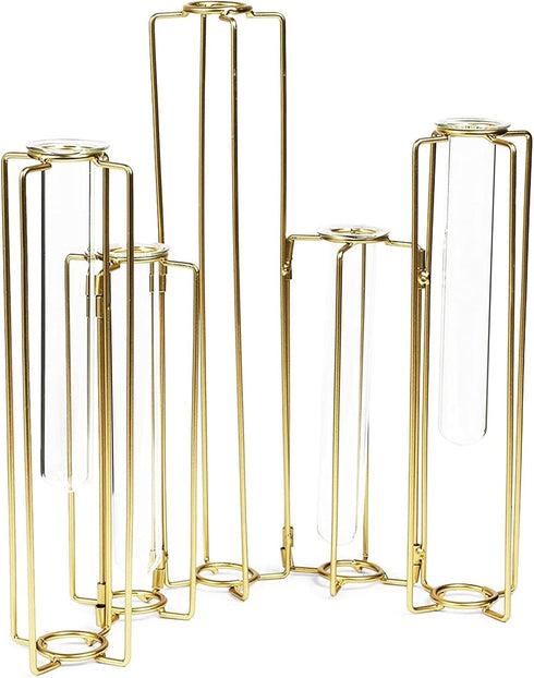 6-Pack 14 11.8 Juvale Metal Hinged Bud Vases Stand - x in, Gold, Modern - Lantern Centerpieces, Tulipiere & Flower