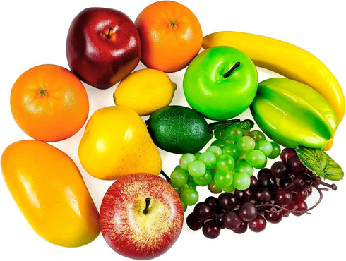 13 Pcs Artificial Fruits, Fake Fruits Decoration Home Realistic Faux Fruits for Centerpieces Simulation Fruit Party