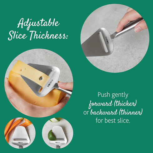 Boska Copenhagen Stainless Steel Cheese Slicer - Multi-Functional Handheld Slicer for All Types of Cheese