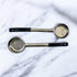 6 Ounce Slotted Stainless Steel Portion Control Ladle Spoon, Commercial Grade Serving Scoops, Pack of 2