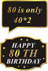 Konsait 80th Birthday Photo Booth Props, 48 Count Funny Party Props Kit for Man Woman 80th Birthday Decorations