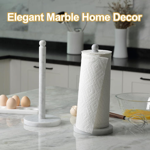 Countertop, 6 Koville Carrara Marble Paper Towel Holder Genuine Stone Paper Towel Holder Stand for Kitchen Storage