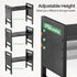 Expandable Microwave Stand Countertop, 2-Tier Adjustable Rack with 8 Hooks & 2 Holders, Heavy Duty Carbon Steel Shelf