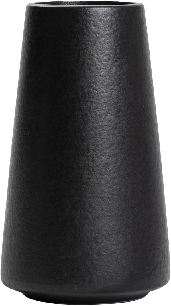Matte Black Flower Vase, 6" Small Modern Ceramic Vase for Flowers, Minimalist Farmhouse Boho Centerpieces Decor