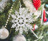 6pcs Large White Snowflakes Ornaments, 12 Big Plastic Glitter Snowflake for Winter Indoor Outdoor Christmas Decorations