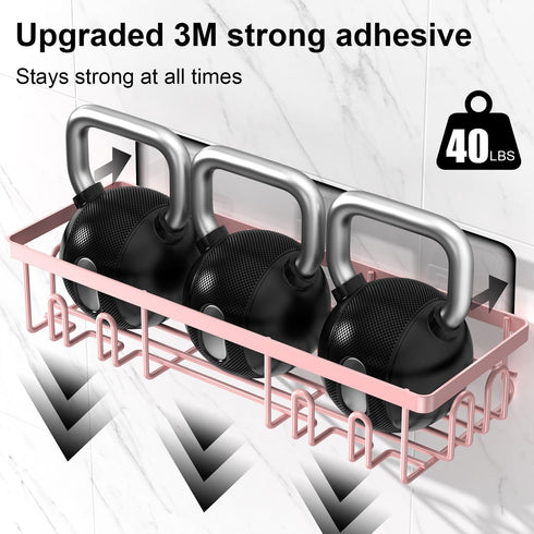 Getsrichfc Shower Caddy Adhesive, Rustproof Shower Shelves for Inside Shower, Large Capacity Bathroom Organizers