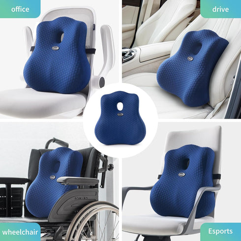 Lumbar Support Pillow for Chair, Back Support Cushion for Couch, Car, Office Chair for Lower Back Pain Relief