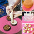 Silicone Cake Mat, 12 Inch Round with Measurements, Non-Stick Heat Resistant Pastry Baking Pad Pink