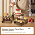 Jerbikas 3-Tier 2 Set, (9.5/8.5/7.5 Wood Display Riser Tiered Display Stand for Food, Kitchen, Desk & Party - Solid