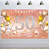 HOWAF Woman 50th Birthday Party Decoration Rose Gold Fabric Banner, Photo Backdrop, Wall Garden Table Supplies