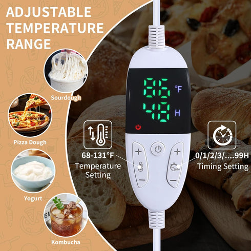 Amalflorid 68-131 99H 6-Layer Folding Bread Proofing Box, Dough Proofer with Temp Control & Timer, Proofing Box